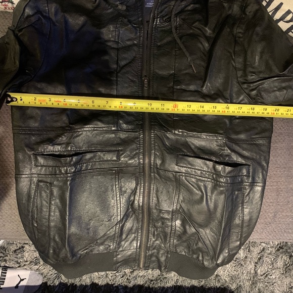 Mens Topman Leather Moto Jacket - Picture 6 of 7